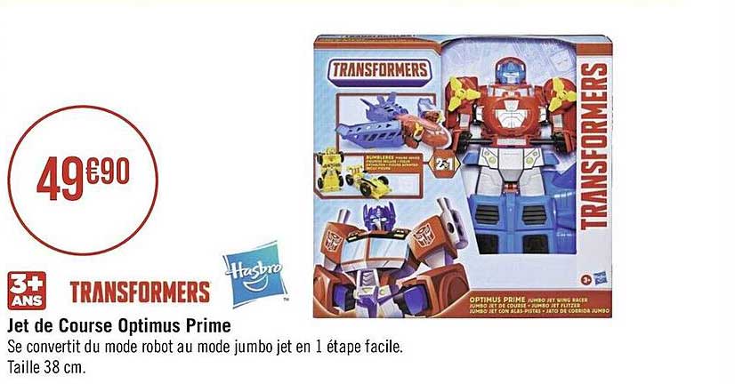 jet de course optimus prime transformers hasbro