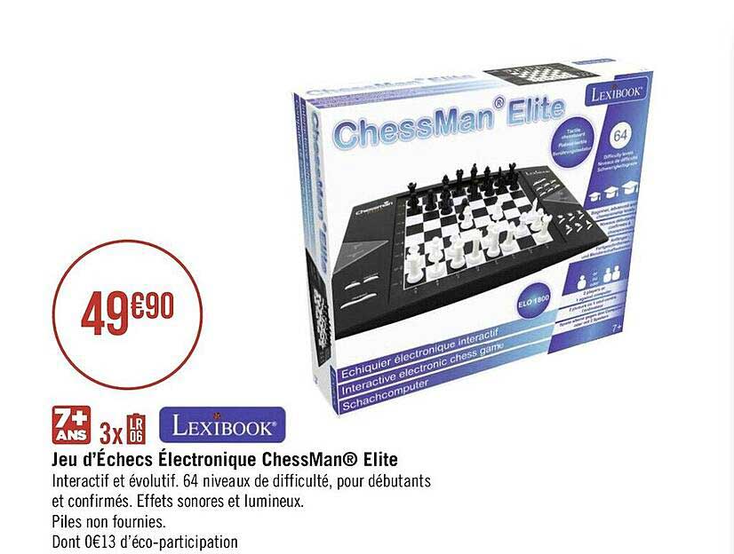 jeu d'échecs électronique chessMan® elite lexibook