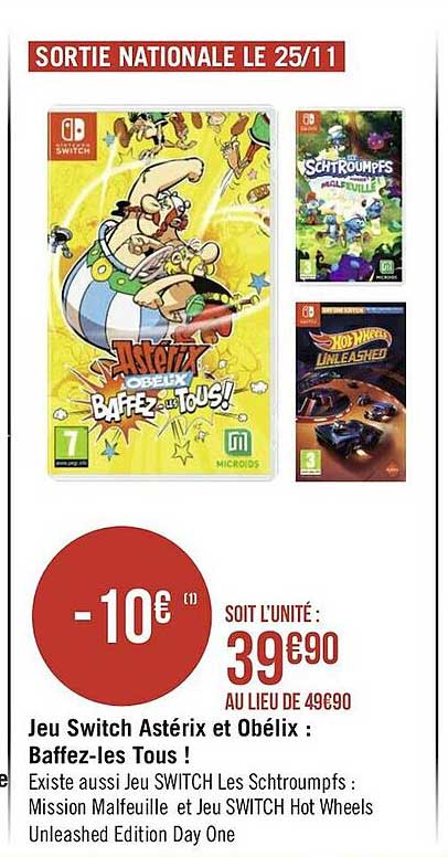 jeu switch astérix et obélix : baffez-les tous !