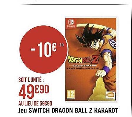 jeu switch dragon ball z kakarot