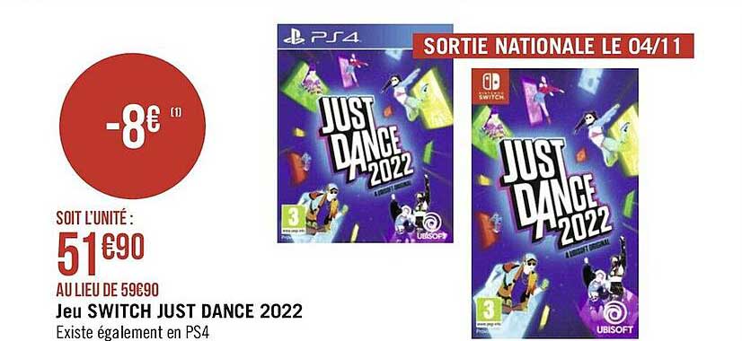 jeu switch just dance 2022