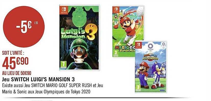 jeu switch luigi's mansion 3