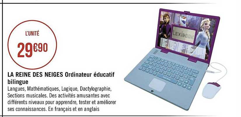 la reine des neiges ordinateur éducatif bilingue