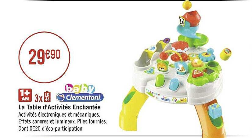 la table d'activités enchantée baby clementoni baby
