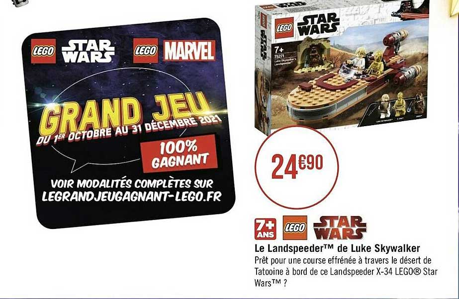 le landspeeder de luke skywalker lego star wars
