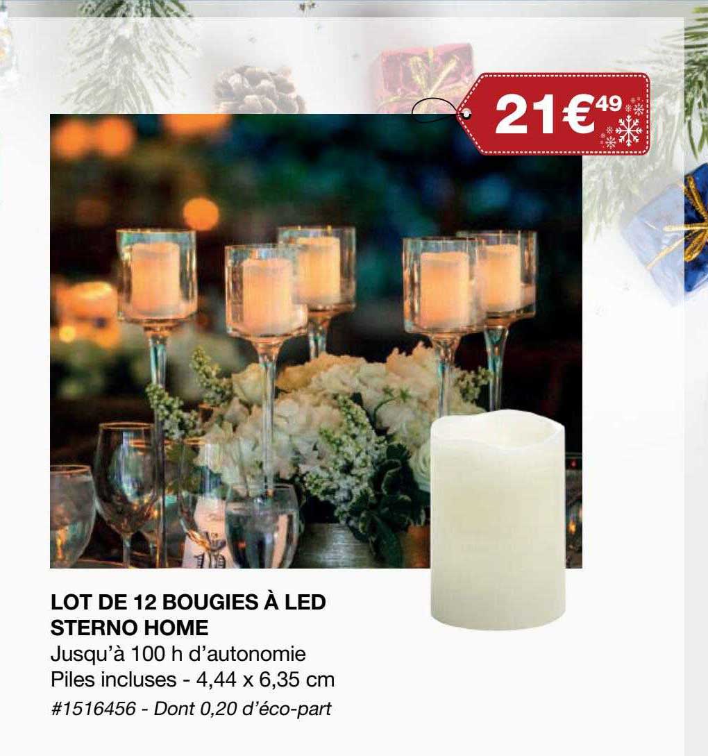 Lot De 12 Bougies à Led Sterno Home