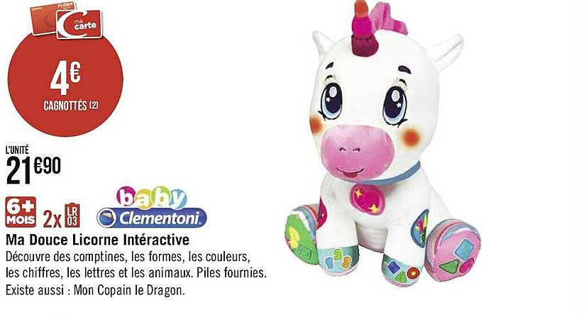 Ma Douce Licorne Intéractive Baby Clementoni
