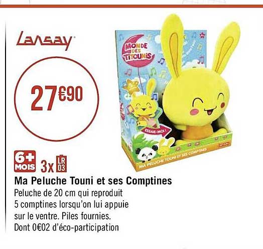 ma peluche touni et ses comptines lansay