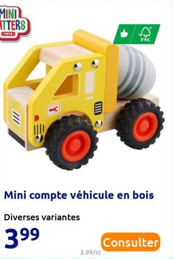 mini compte véhicule en bois