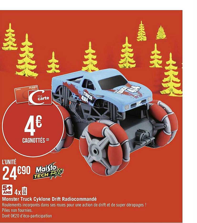 monster truck cyklone drift radiocommandé