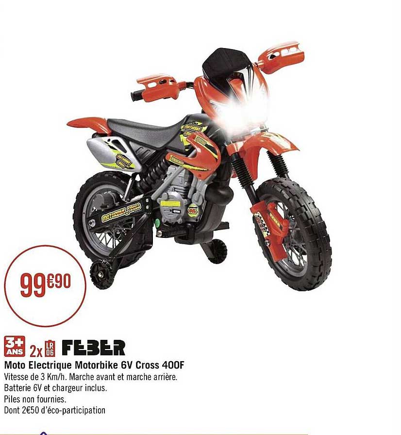 moto electrique motorbike 6v cross 400f feber