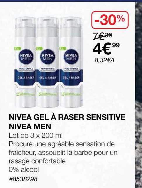 nivea gel à raser sensitive nivea men