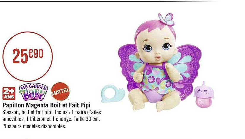 Papillon Magenta Boit Et Fait Pipi