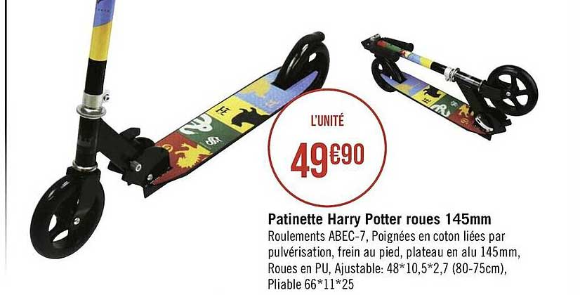 patinette harry potter roues 145mm