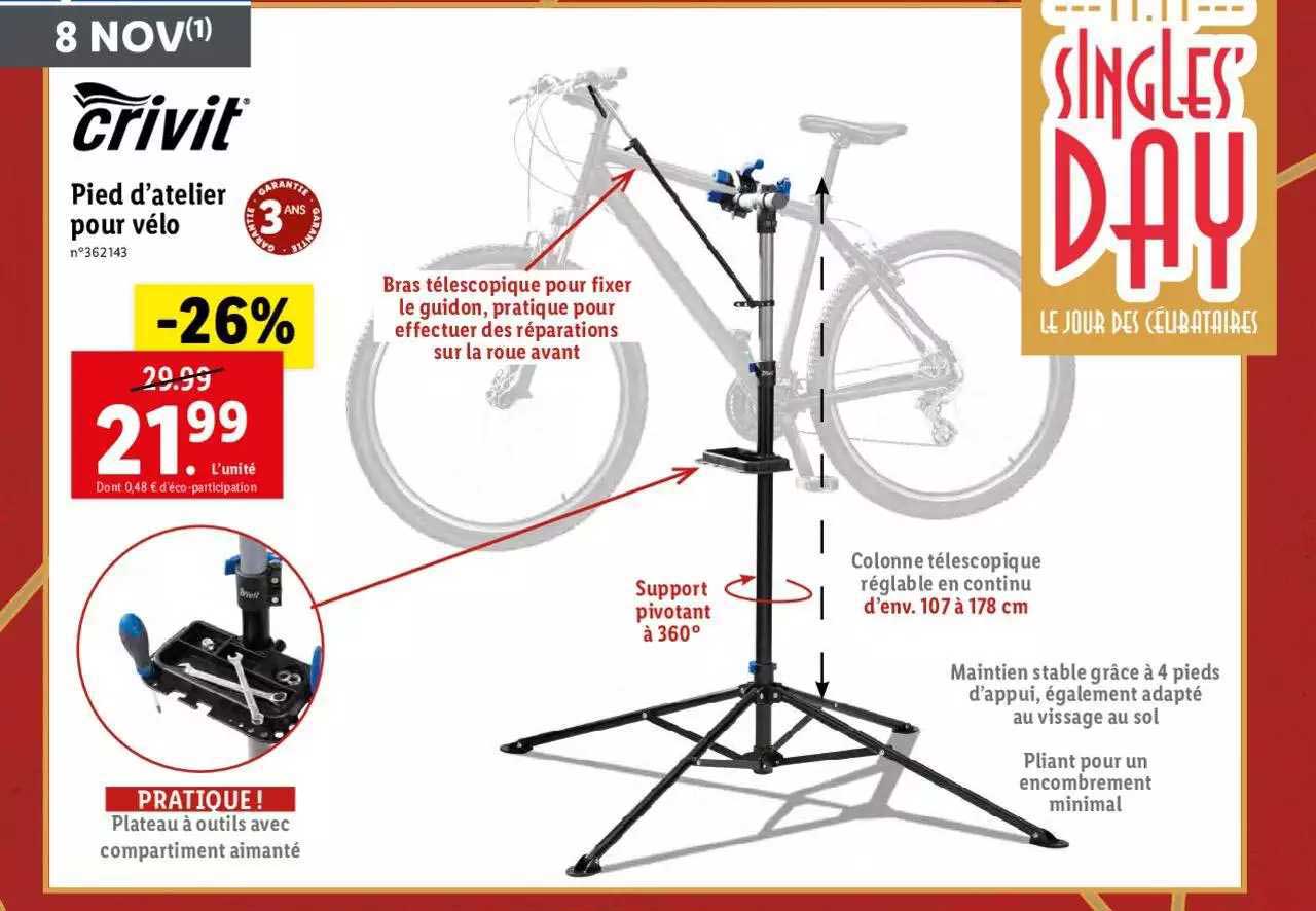 pied d'atelier pour vélo crivit