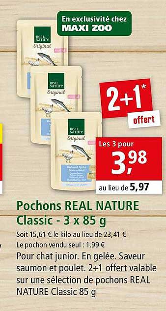 pochons real nature classic - 3 x 85 g