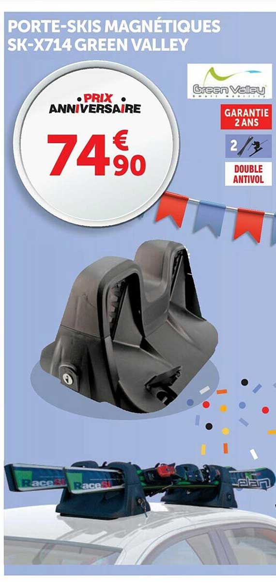 porte-skis magnétiques sk-x714 green valley