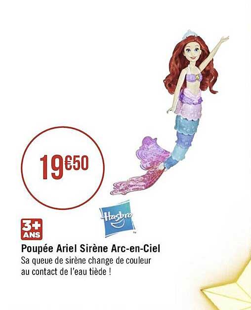 poupée ariel sirène arc-en-ciel hasbro
