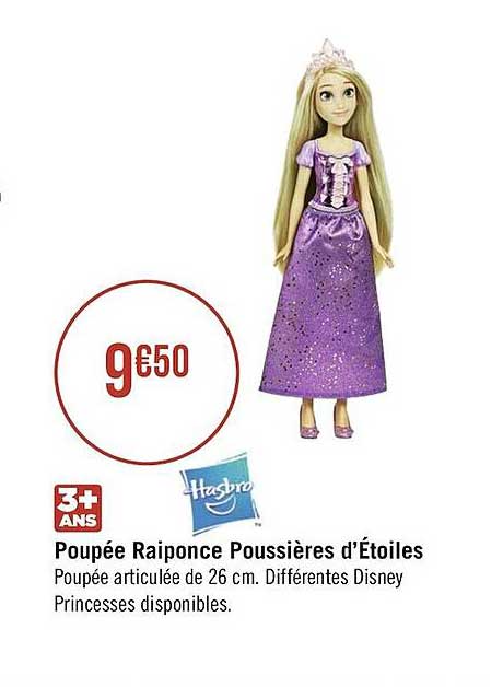 poupée raiponce poussières d'étoiles hasbro