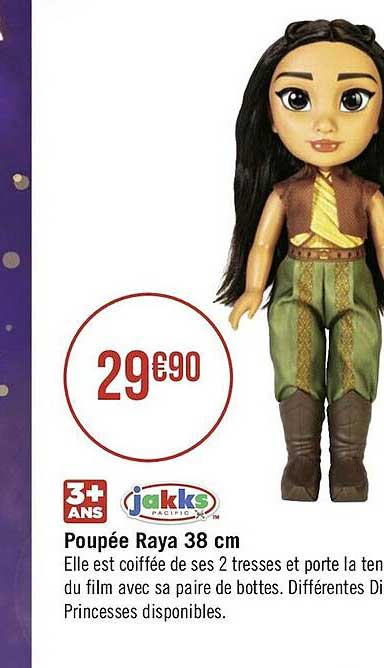 poupée raya 38 cm jakks