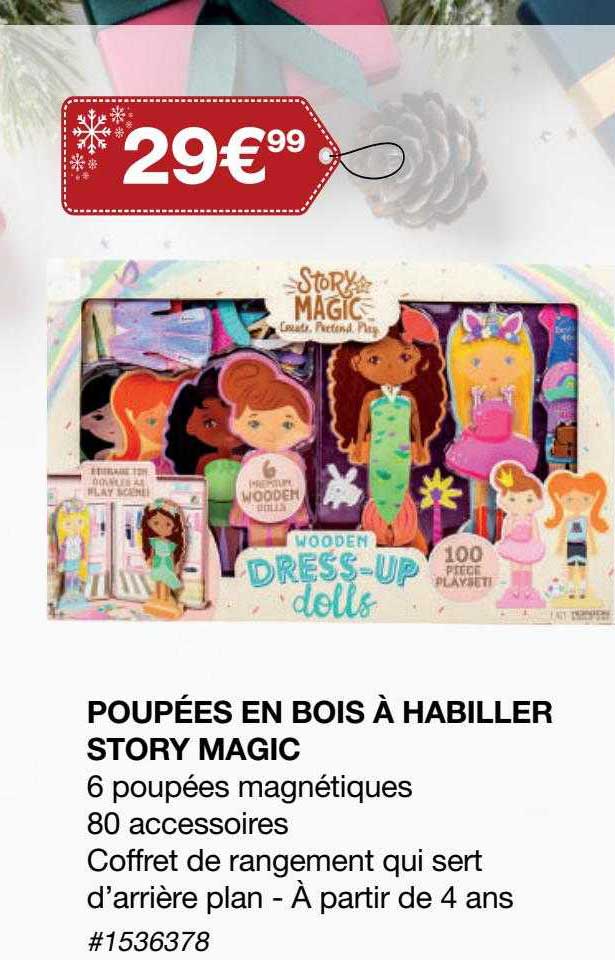 poupées en bois à habiller story magic