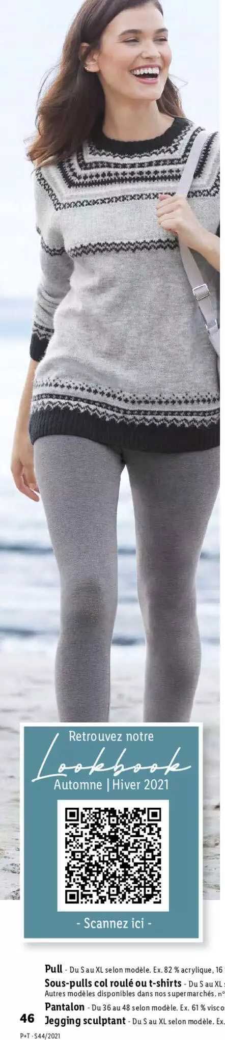 pull, sous-pulls col roulé ou t-shirts, pantalon, jegging sculptant