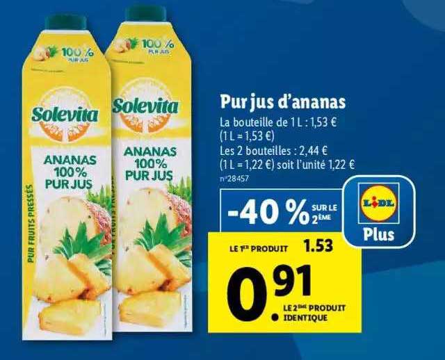 pur jus d'ananas solevita