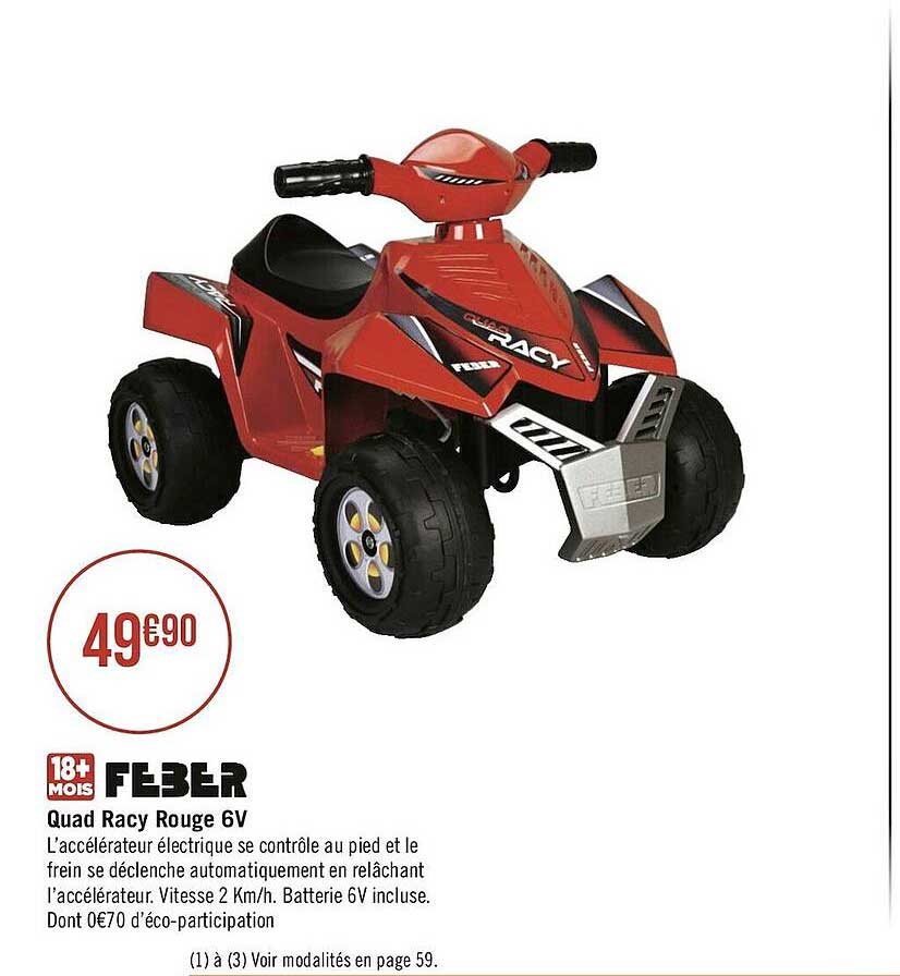 quad racy rouge 6v feber