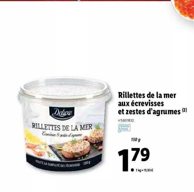 rillettes de la mer aux écrevisses et zestes d'agrumes deluxe