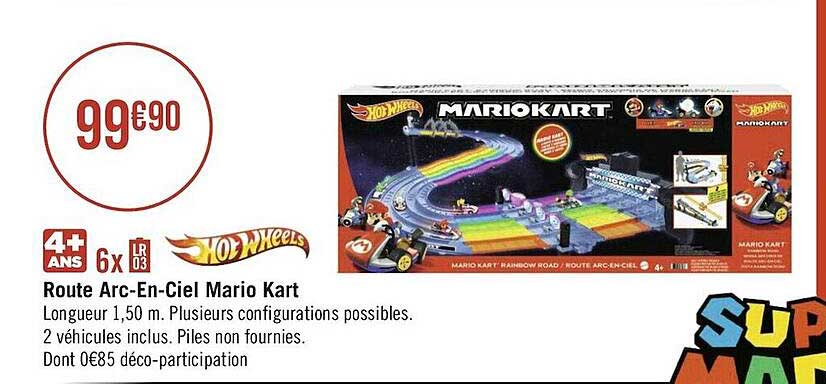 route arc-en-ciel mario kart hot wheels
