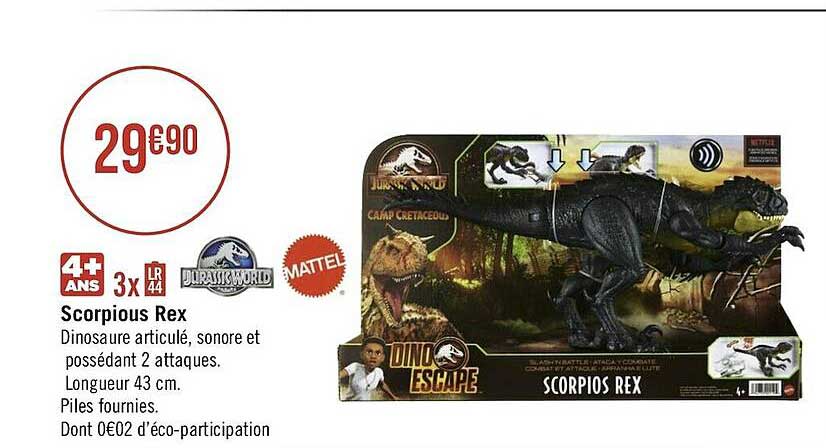 scorpious rex jurassic world mattel