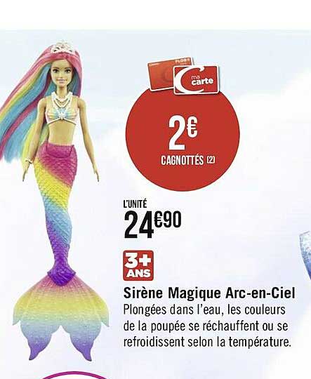 sirène magique arc-en-ciel