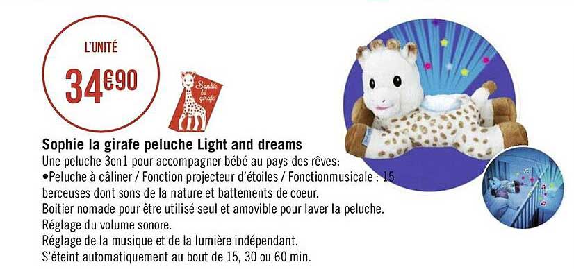 sophie la girafe peluche light and dreams