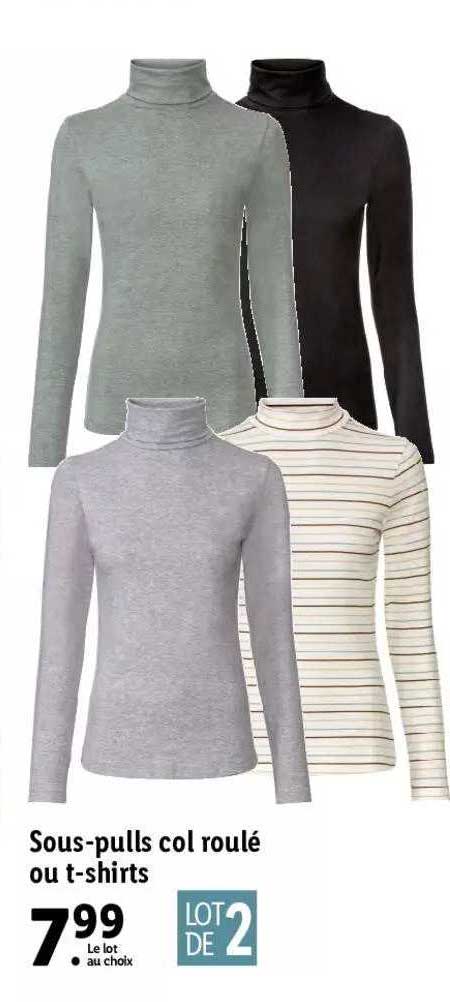 sous-pulls col roulé ou t-shirts