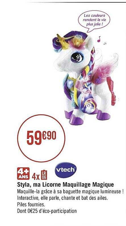 styla, ma licorne maquillage magique vtech