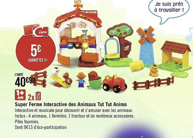 super ferme interactive des animaux tut tut animo