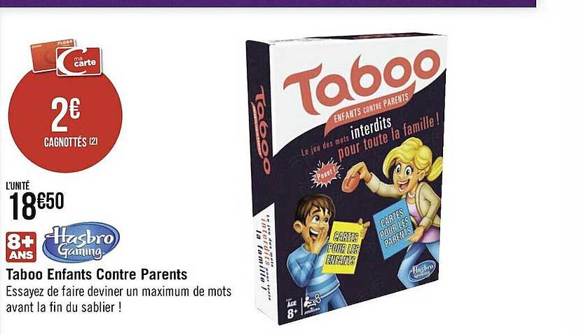 taboo enfants contre parents hasbro gaming
