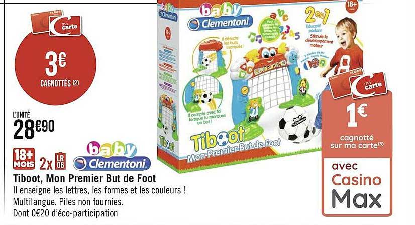 tiboot, mon premier but de  foot baby clementoni