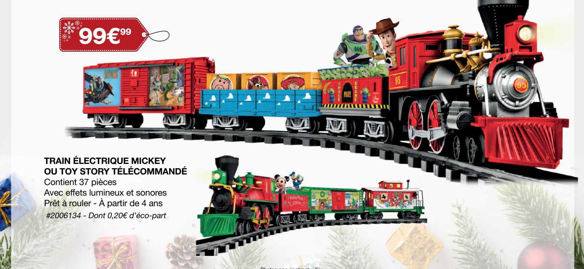 train électrique mickey ou toy story télécommandé