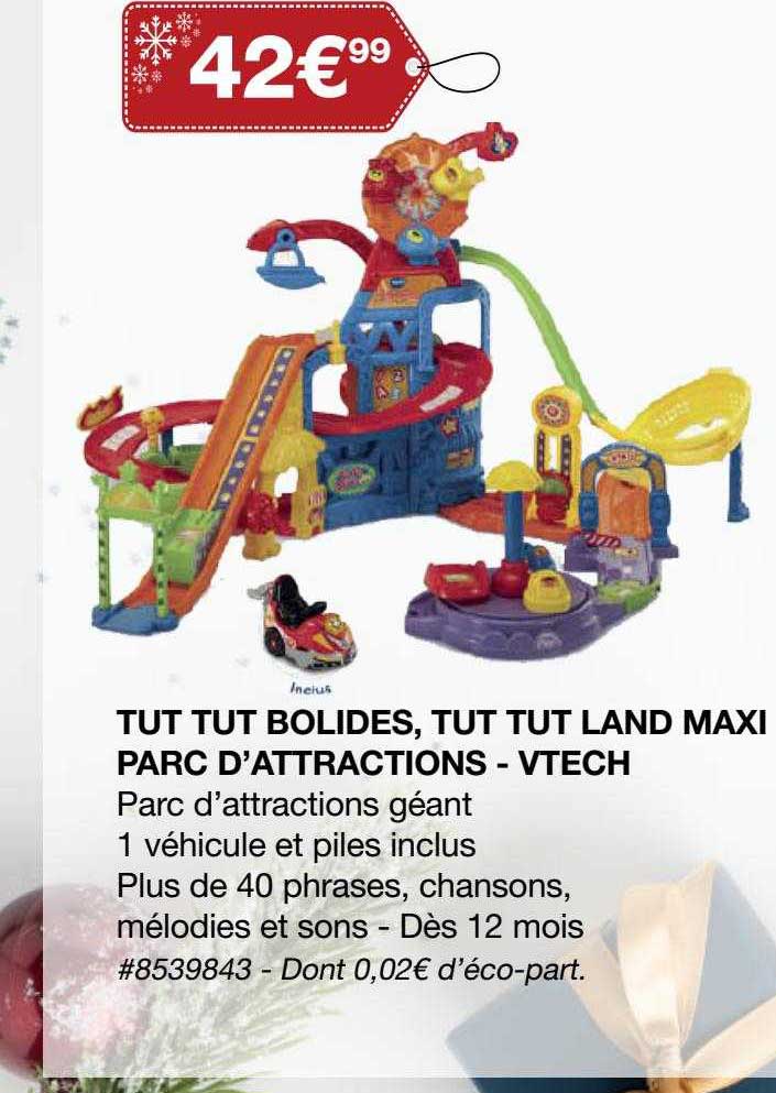 tut tut bolides, tut tut land maxi parc d'attractions - vtech