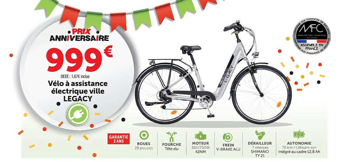 vélo à assistance électrique ville legacy