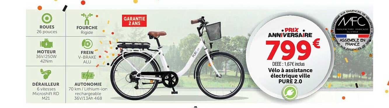 vélo à assistance électrique ville pure 2.0