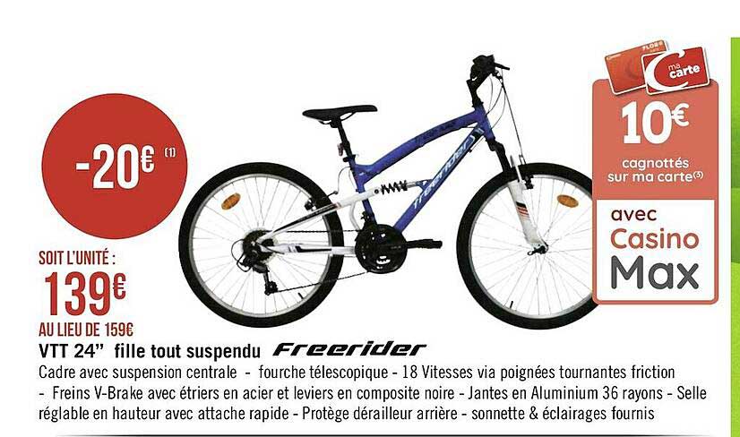 vtt 24" fille tout suspendu freerider