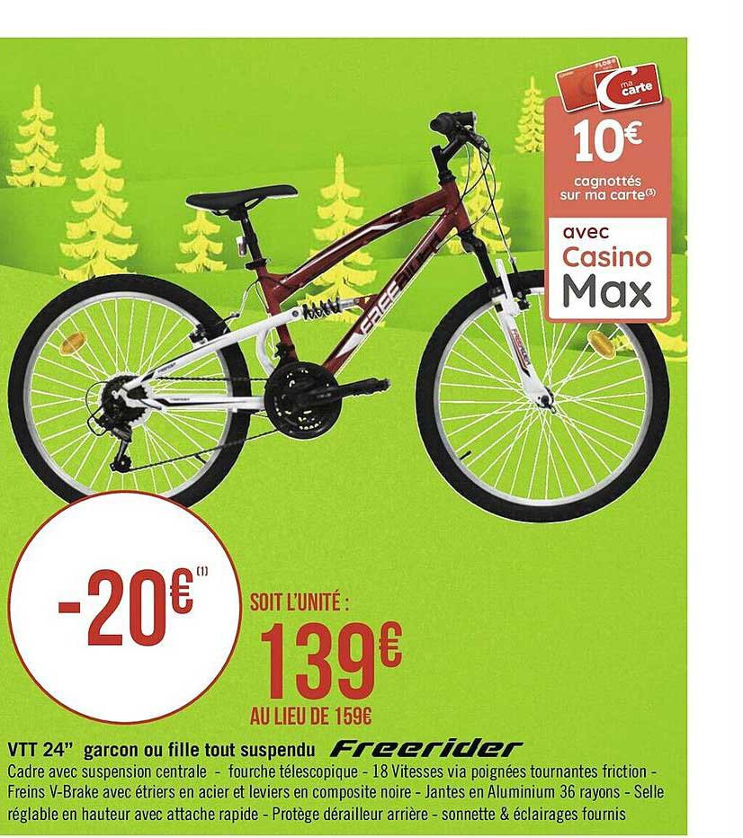 vtt 24" garçon ou fille tout suspendu freerider