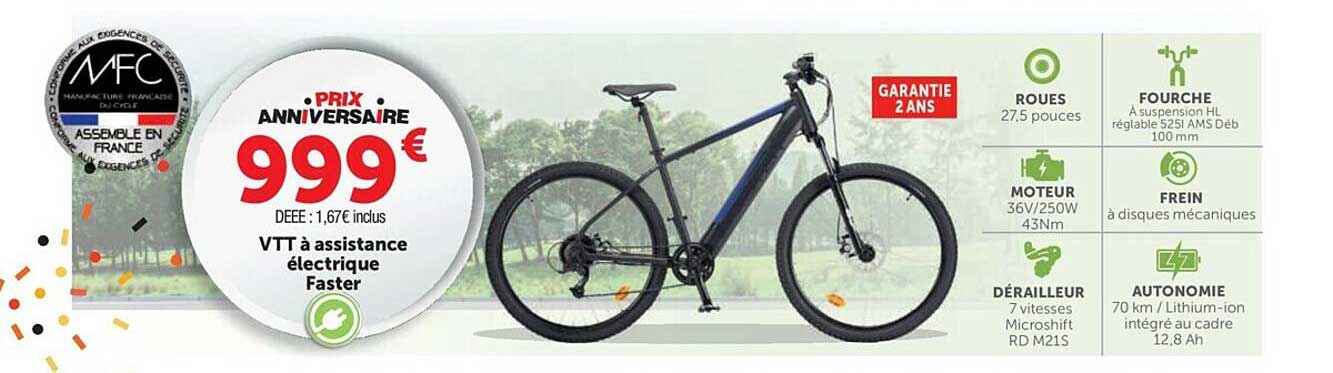 vtt à assistance électrique faster