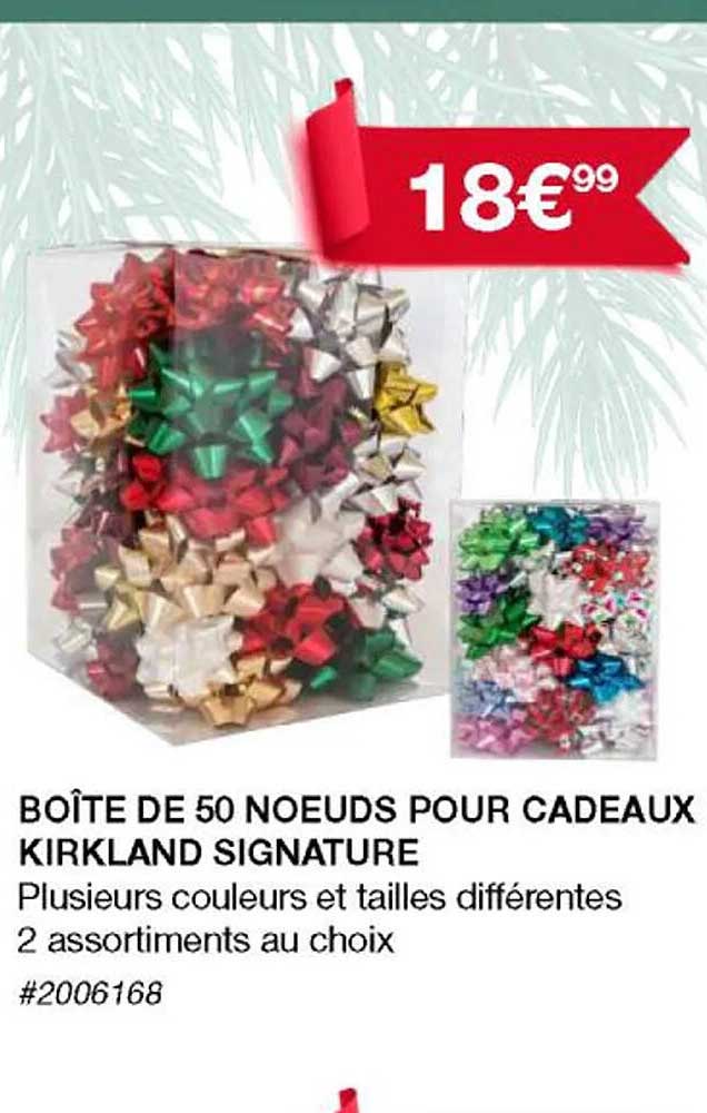 boîte de 50 noeuds pour cadeaux kirkland signature