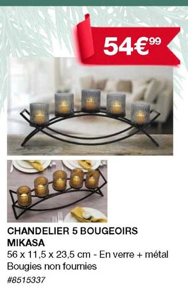 chandelier 5 bougeoirs mikasa