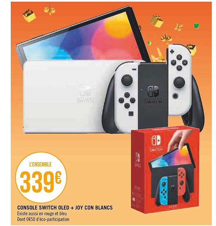 console switch oled + joy con blancs