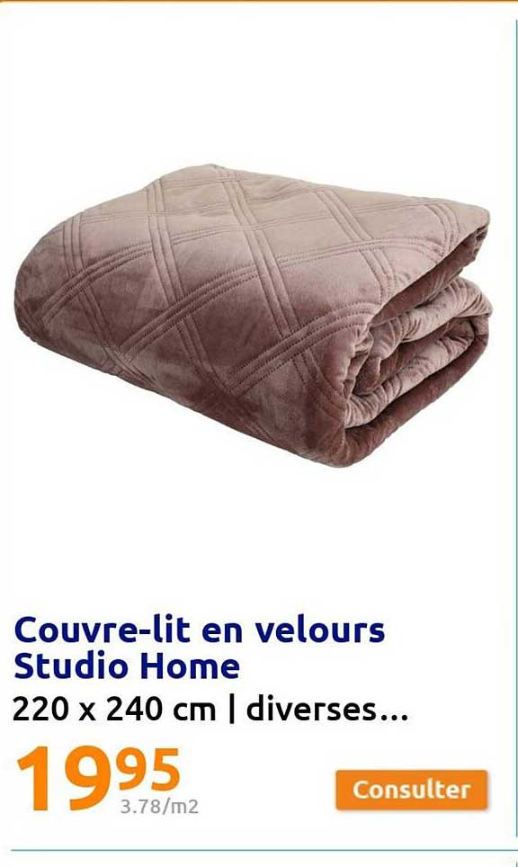 couvre-lit en velours studio home