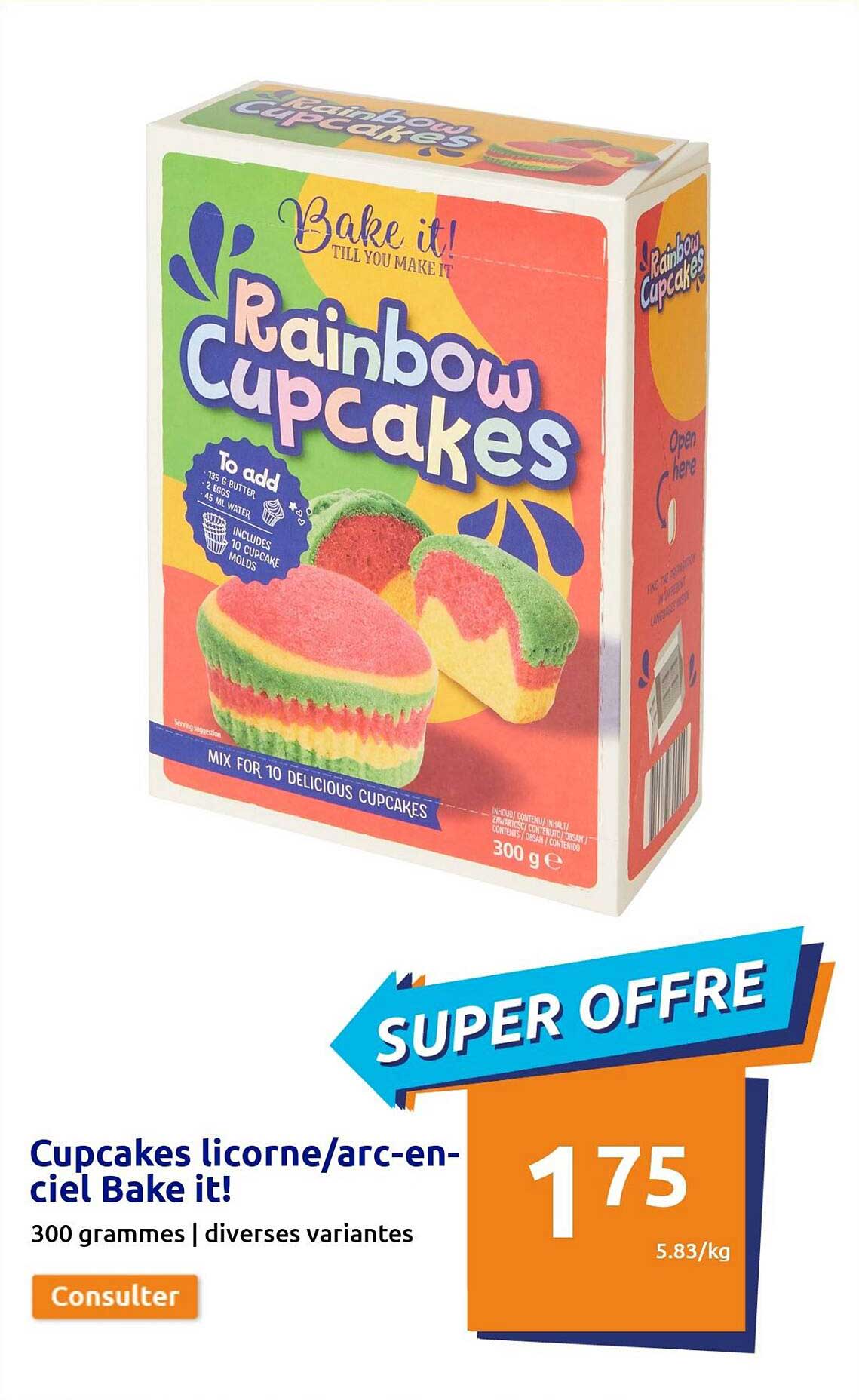 cupcakes licorne ou arc-en-ciel bake it!